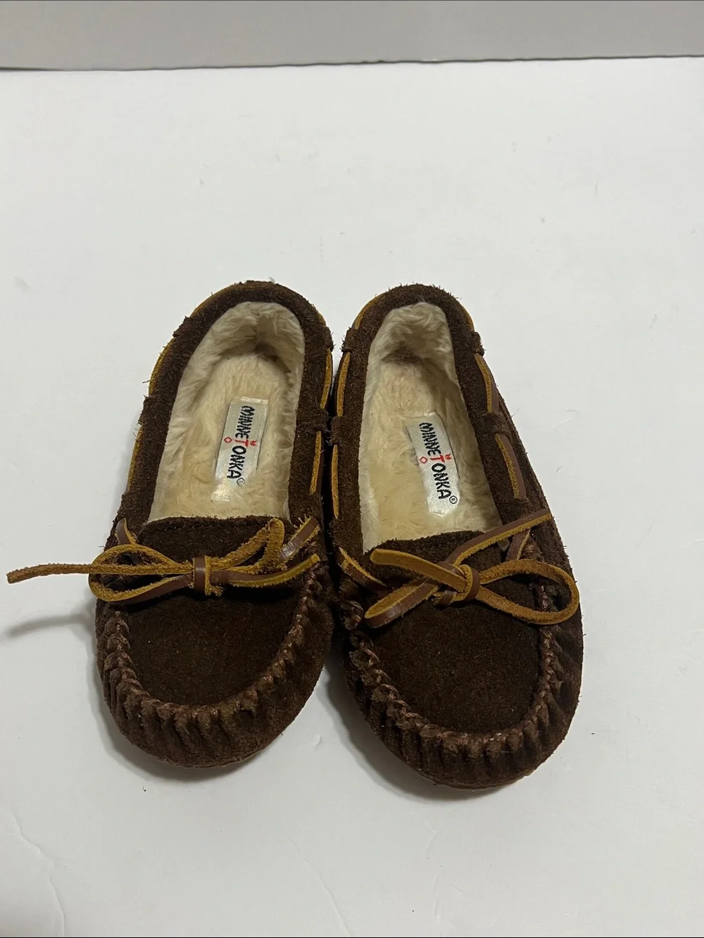 Toddler Minnetonka moccasins brown suede size 11